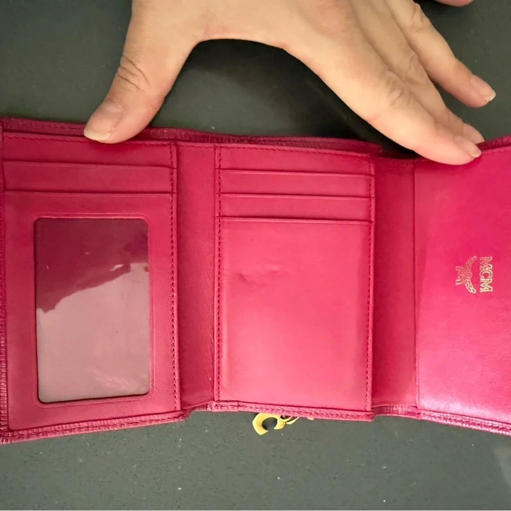 MCM Hot Pink Leather Wallet with Charm. EUC - Picture 7 of 11